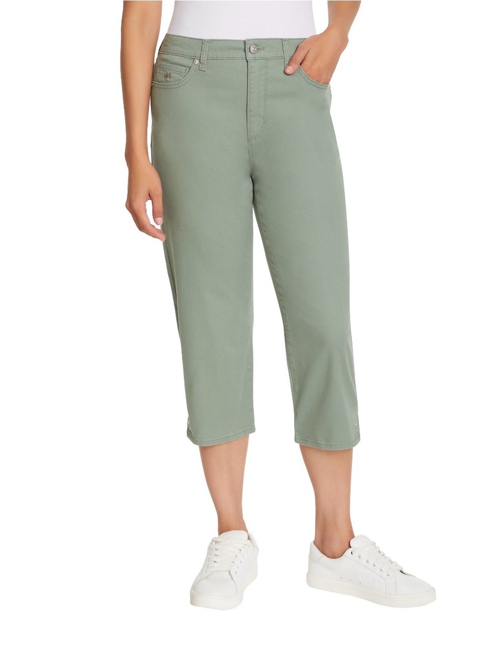 NWT Gloria Vanderbilt Olive Green Amanda Capri Pants size 6